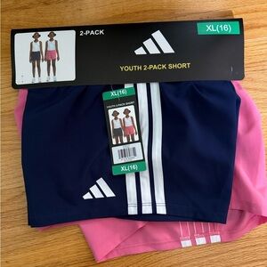 adidas Kids Shorts 2-Pack - Navy and Pink